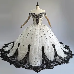 Willow Exquisite Off Shoulder Touch White  Ball Gown Wedding Dress