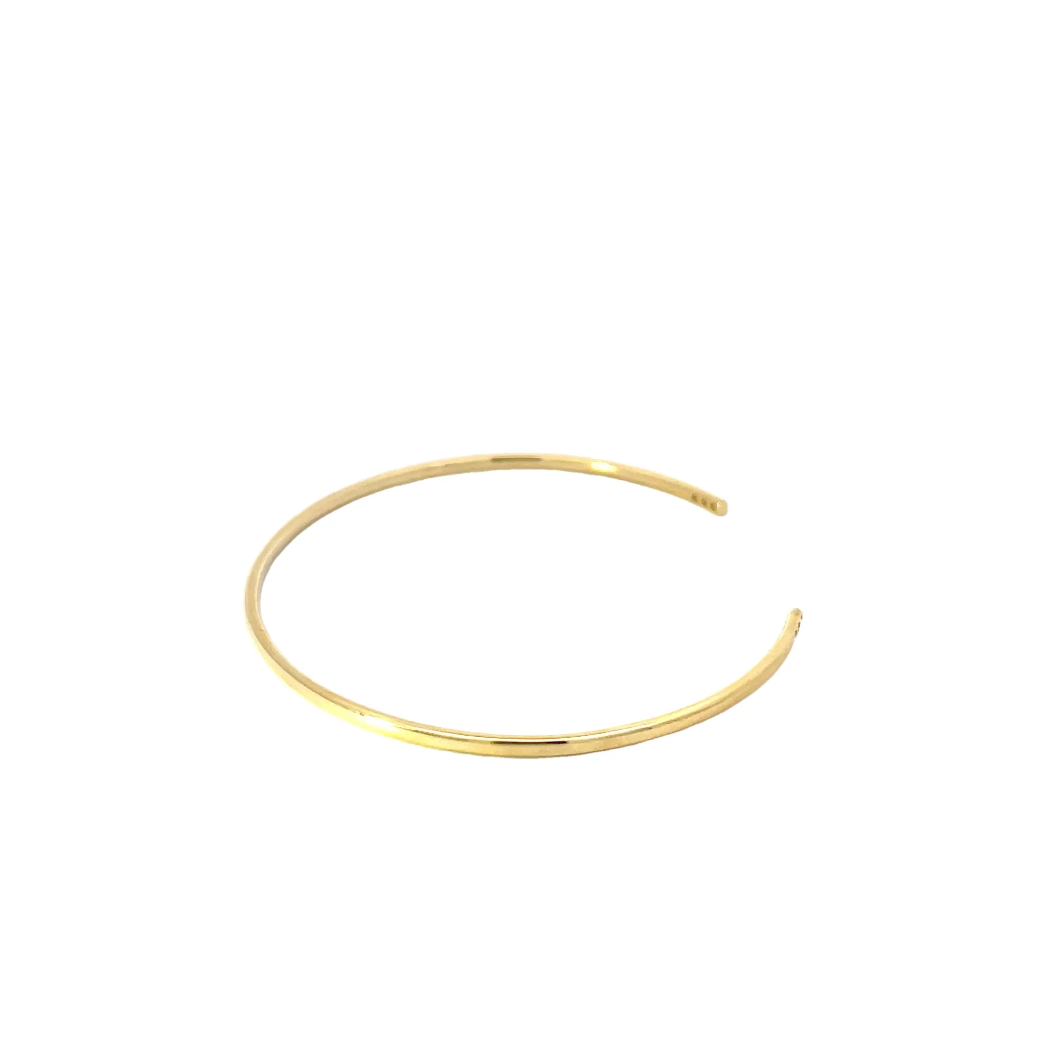 Yellow Gold Diamond Open Bangle Bracelet