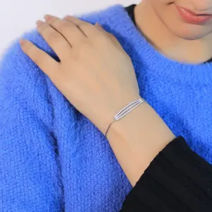 Zarkan Trio Style Zirkon Silver Bracelet