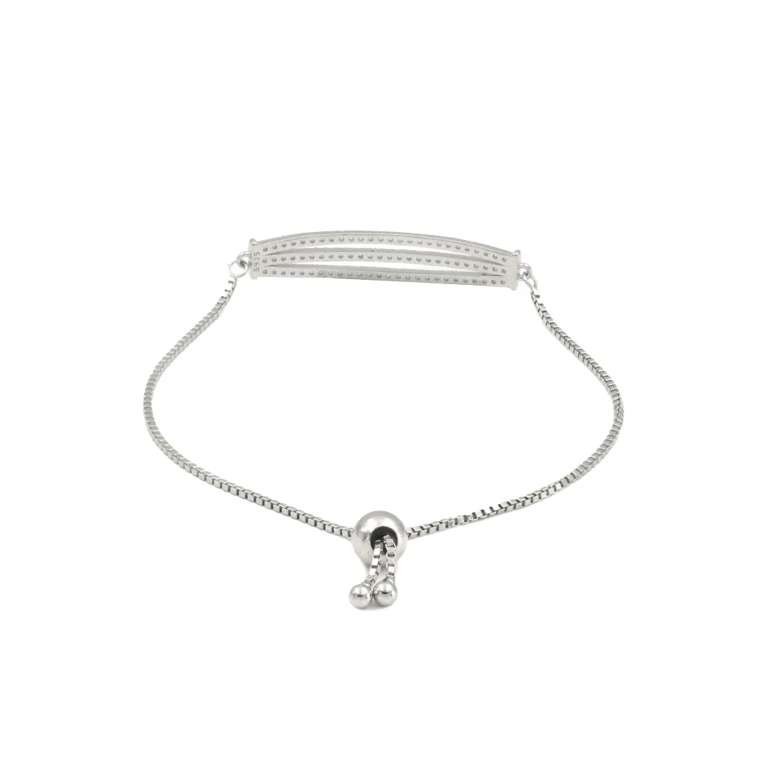 Zarkan Trio Style Zirkon Silver Bracelet